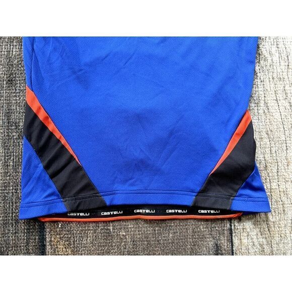 Castelli 1/4 Zip 4 Pocket Cycling Blue Red White Jersey Shirt Large - Picture 5 of 10